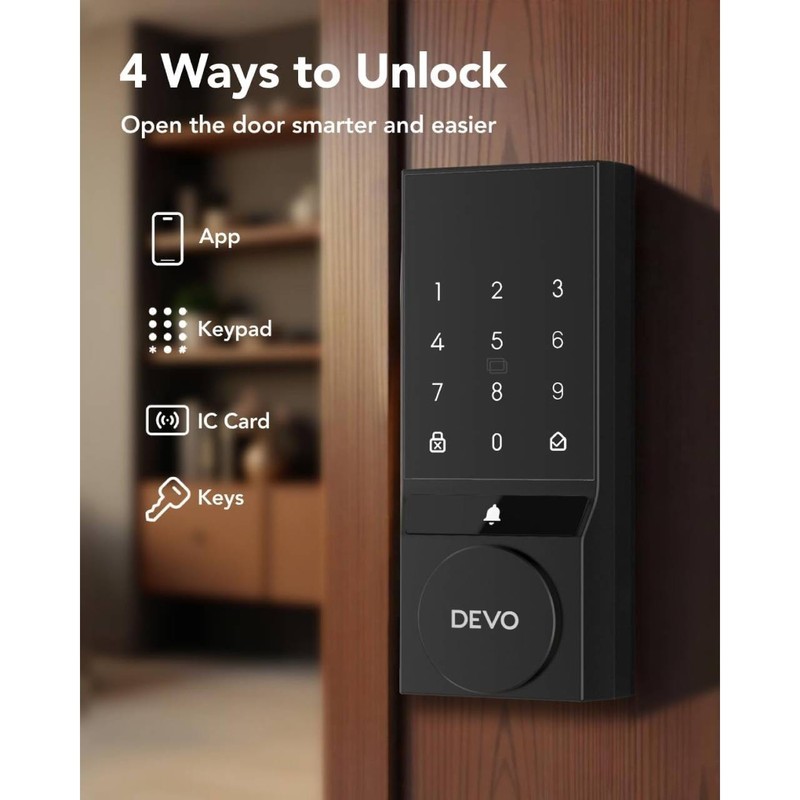 Smart Door Lock, Keyless Entry Deadbolt Bluetooth/Wi-Fi, Touchscreen App Control gallery