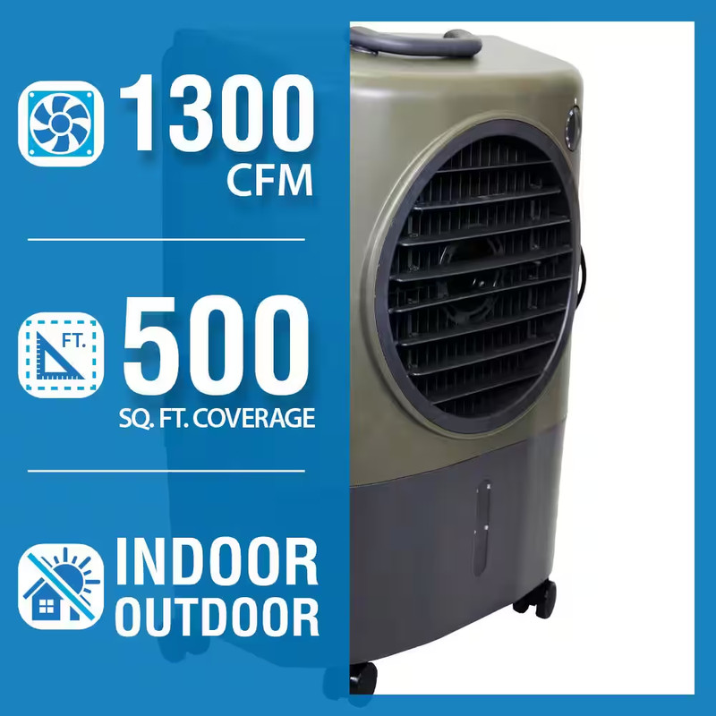1,300 CFM 2-Speed Portable Evaporative Cooler (Swamp Cooler) for 500 Sq. Ft. in gallery
