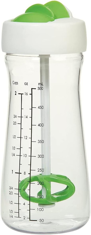 Salad Dressing Shaker Container, Dripless Pour, Leak-Free, Soft Grip, BPA Free, gallery