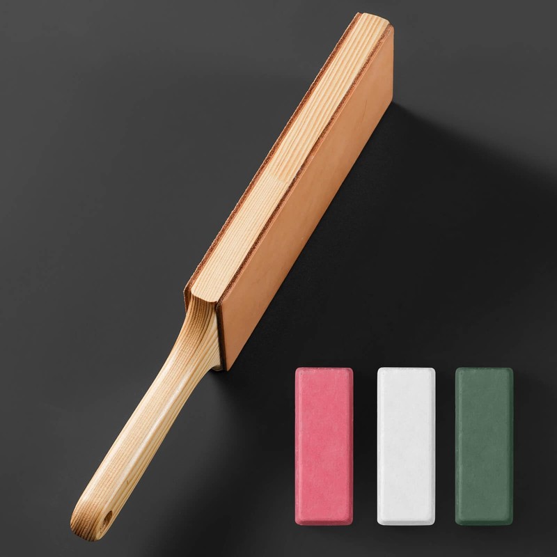 Oversize Double Sided Leather Strop Kit3 Knife Stropping Leatherwith Ergonomi gallery