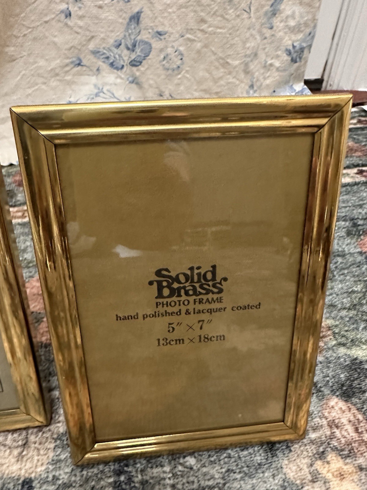 Solid Brass Gold Photo Frame 5x7 in Polished Lacquer set of 2 gallery