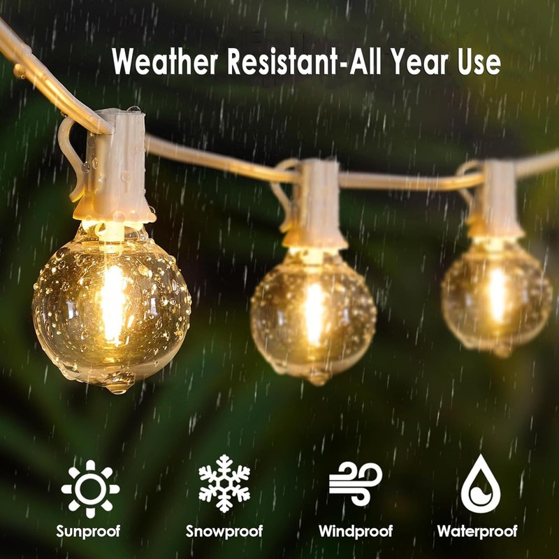200 Feet White String Lights for Outside G40 Patio Lights Waterproof with 100... gallery
