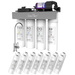 SimPure WP-400GPD 8 Stage UV Reverse Osmosis Tankless RO Water Filter System NSF