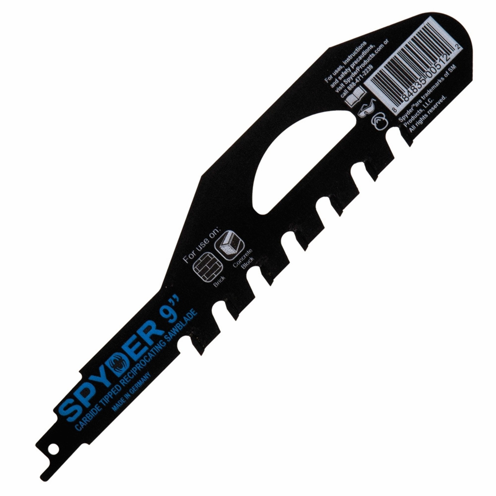 9 in 2-TPI Demolition TCT Concrete/Masonry Reciprocating Saw Blade Spyder 200209 gallery
