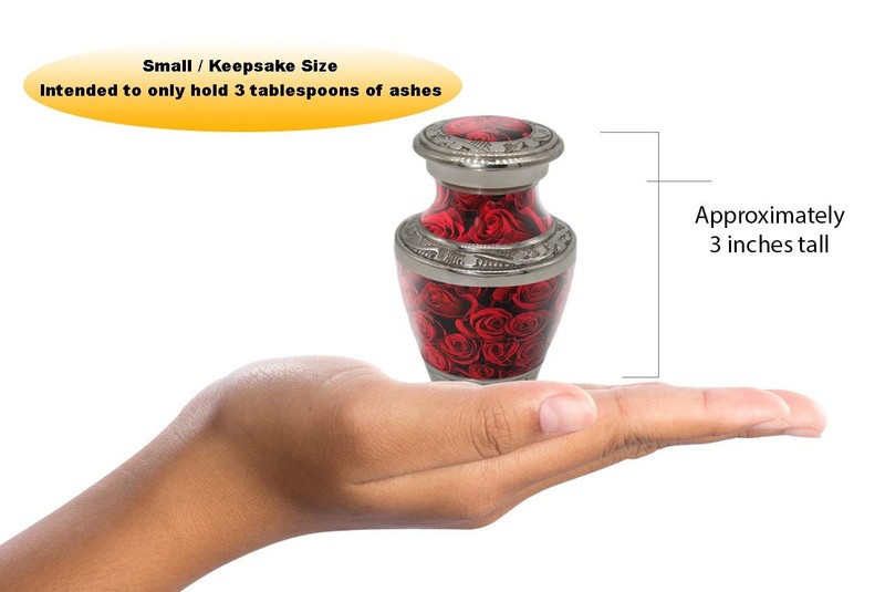 Commemorative Cremation Urns for Human Ashes Adult Female Small, Crimson Rose gallery