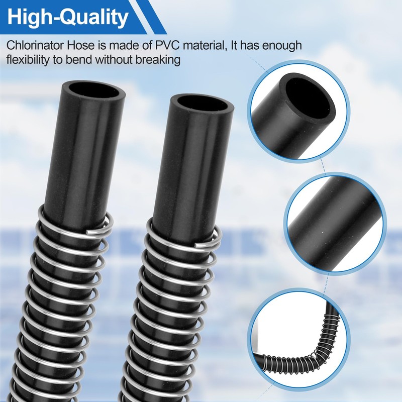 Pool Chlorinator Flexible Tubes with Support Spring - 2 PCS Replacement Hose gallery