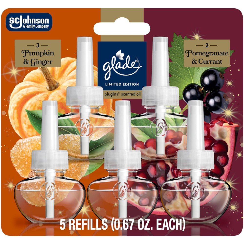 "Pumpkin & Ginger, Pomegranate & Currant Air Freshener Refills, 5 Count"