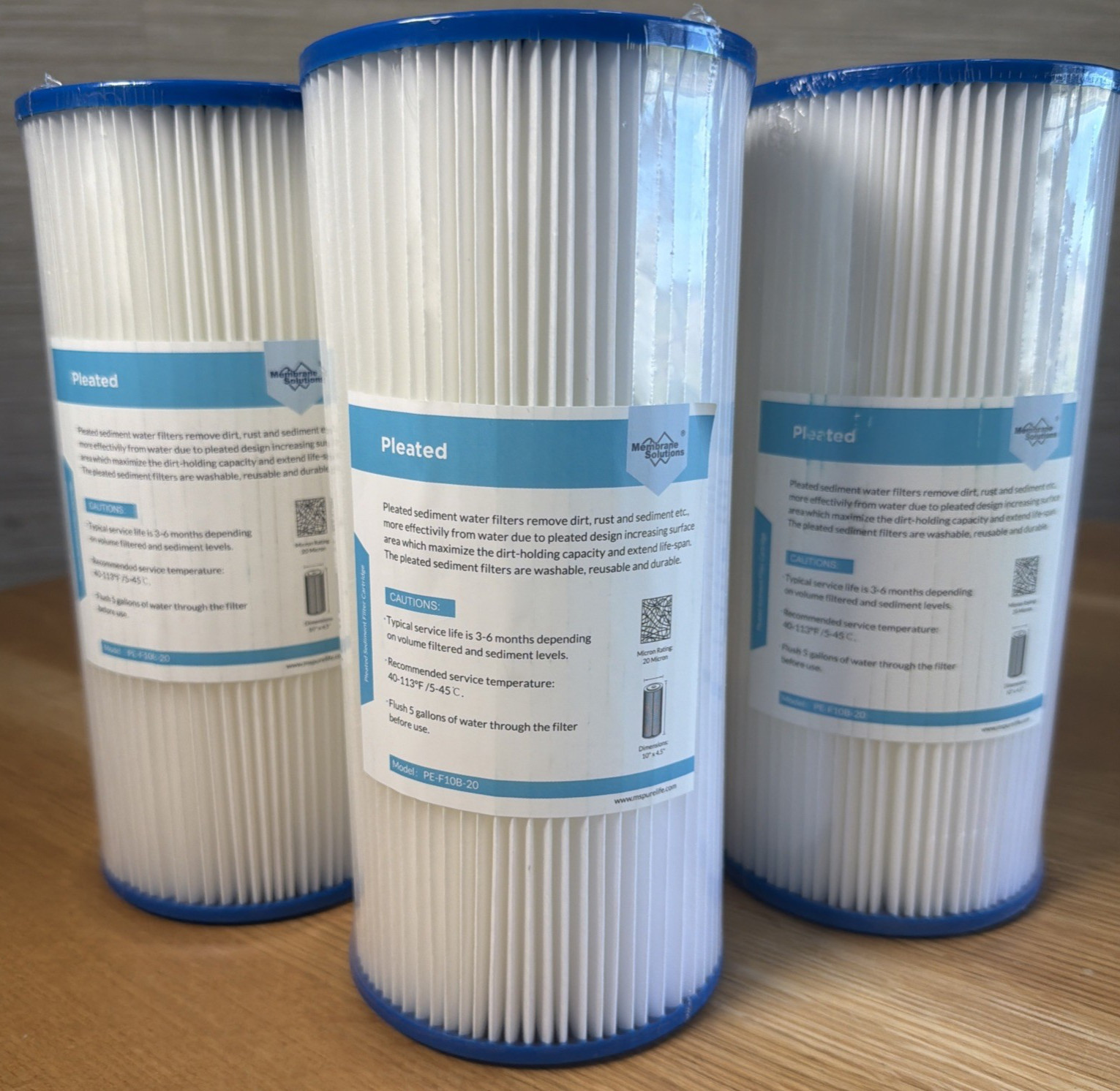 Lot Of 3 Pleated Membrane Solutions Pool Filter Model PE-F10B 10”x4.5” gallery