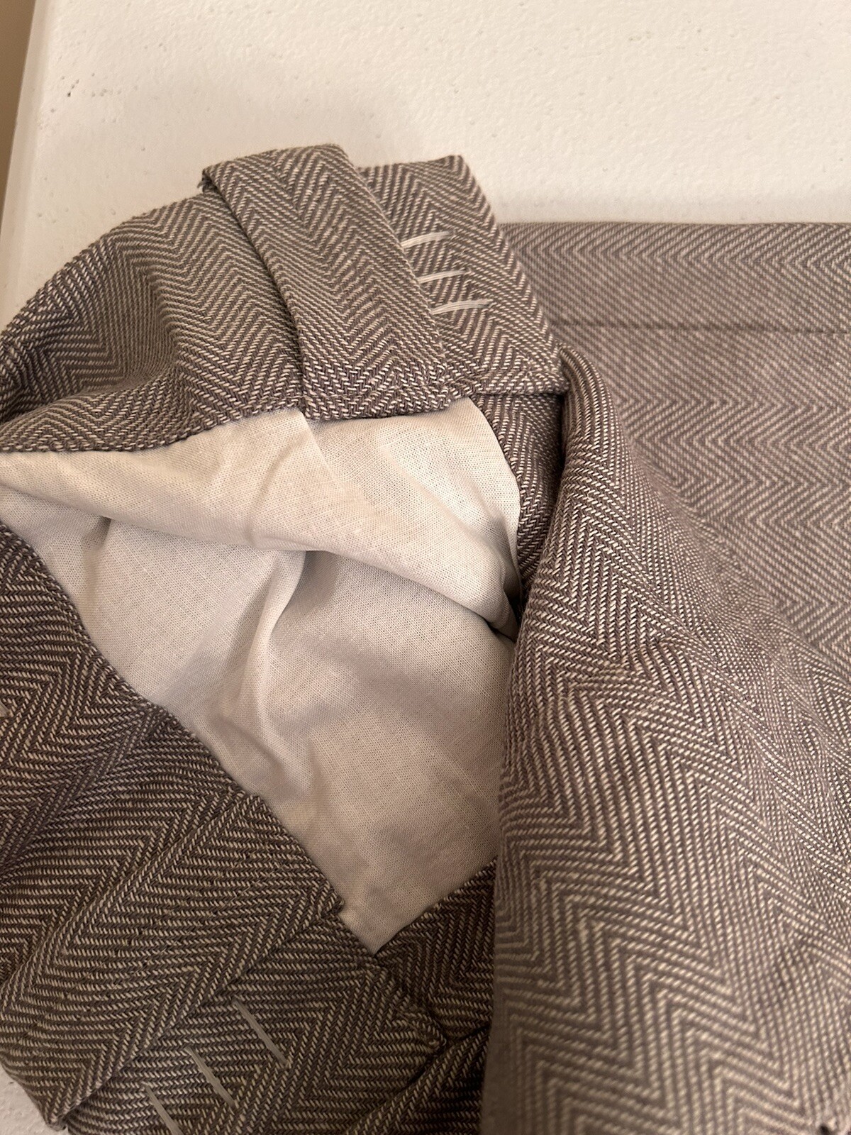 Pottery Barn Stella Herringbone Cotton Linen Curtains Gray 50”x108” S/2 NWOT gallery