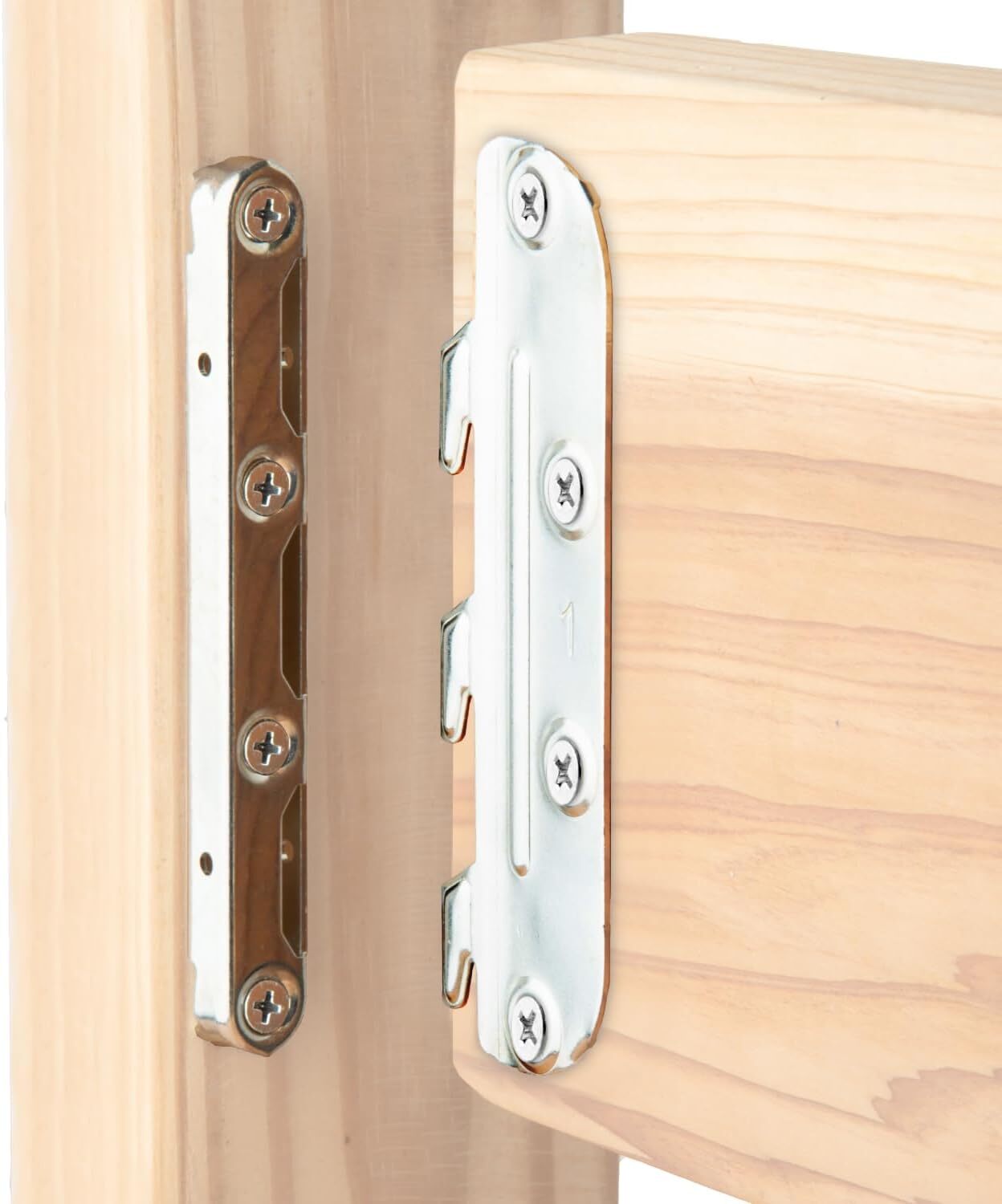 Surface Mounted Bed Rail Brackets 4PK, Bed Frame Hardware w/ Mounting Screws ... gallery