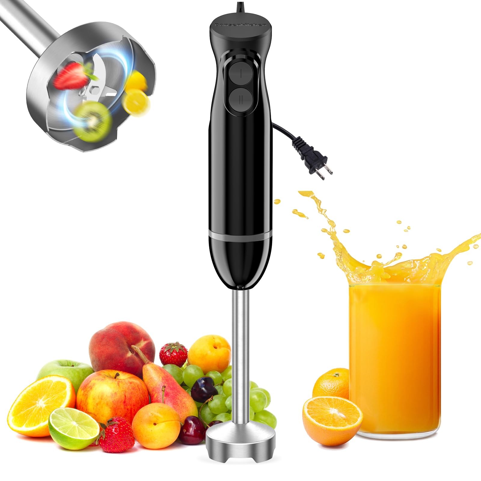 Hand Blender Immersion Blender with 2 Mixing Speed Electric Handheld Mixer gallery