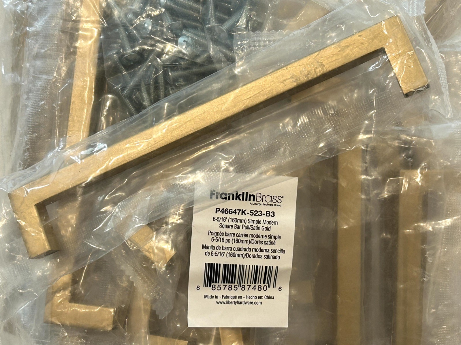 NEW-30 pack Franklin Brass Simple Modern Square 6-5/16" (160 mm) Mod. Satin Gold gallery
