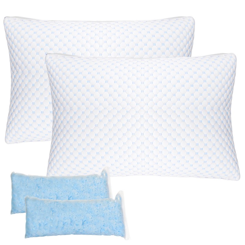Cool Bamboo Pillows 2 Pack Adjustable Shredded Memory Foam Pillows King or Queen gallery