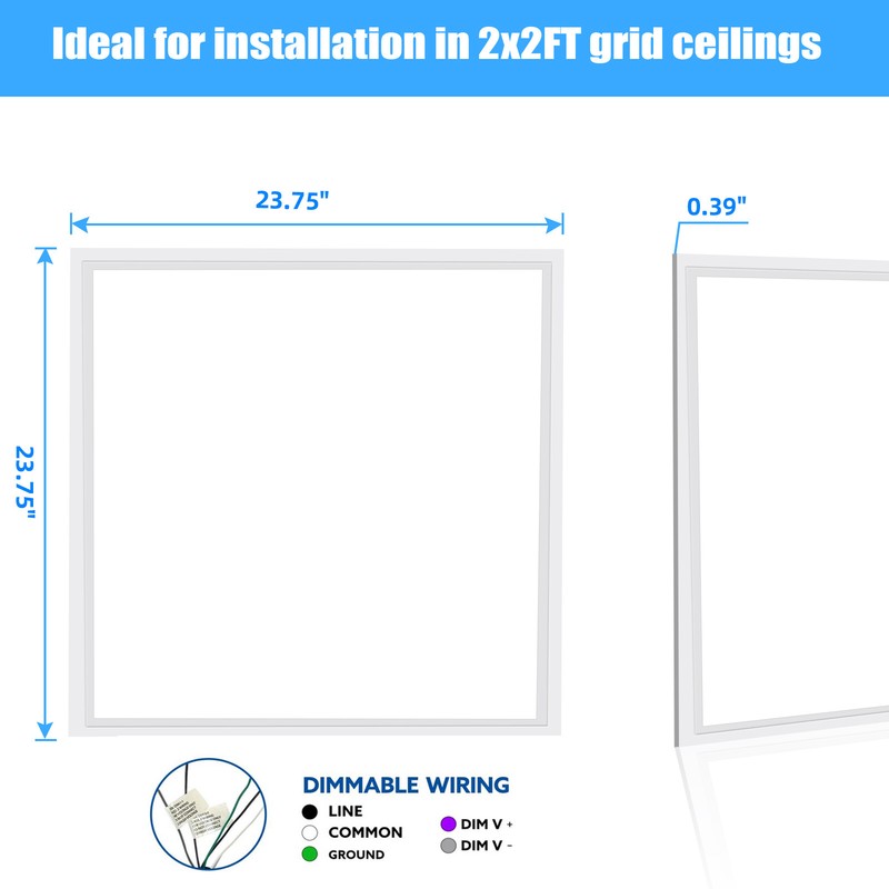 2 Pcs 2x2FT LED Flat Panel Light 45W 5000K Daylight Troffer Drop Ceiling Light gallery