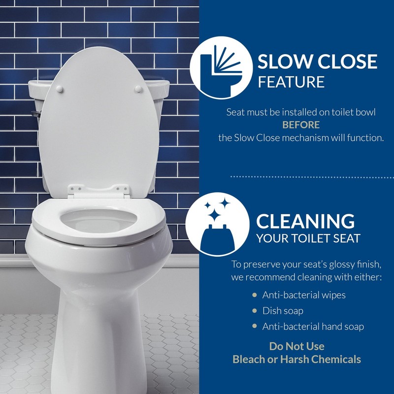 Bemis 7300SLEC Slow Close Toilet Seat, Easy Clean Hinges and Durable Plastic ... gallery