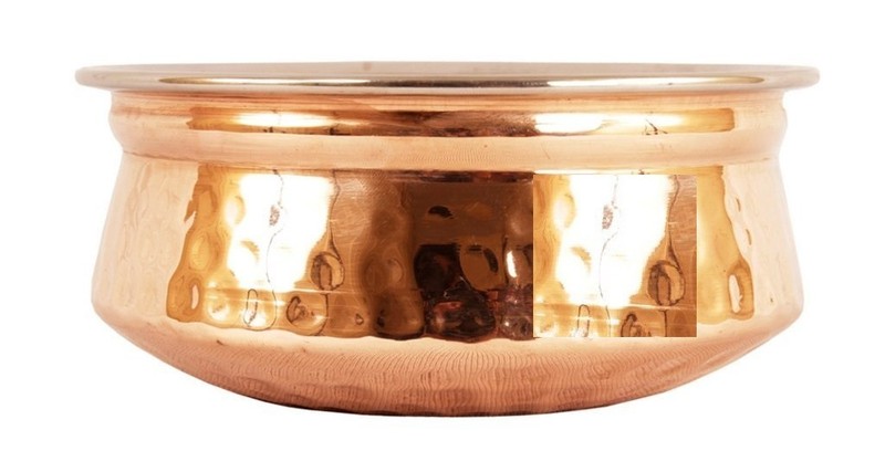 Steel & Copper Serving Handi Bowl Serveware Home Restaurant Ayurveda 530 ML gallery