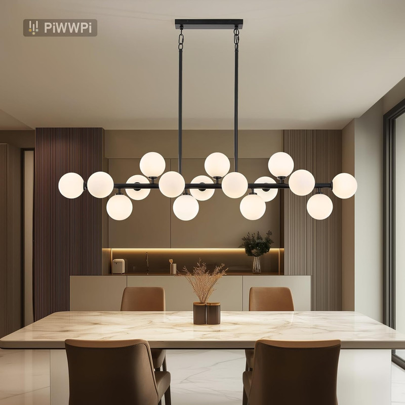 Stylish 55" Linear Sputnik Chandelier, 16-Light Mid Century Modern Fixture gallery