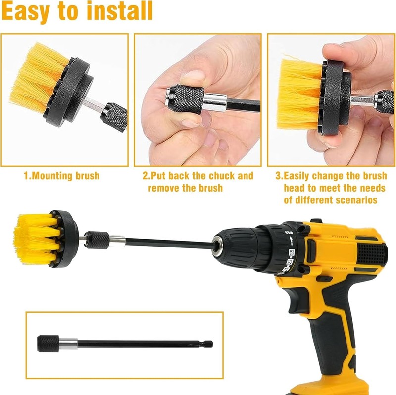 8 Pcs Drill Brush Attachment Set, Power Cleaning Scrub Brush Kit Free Shipping gallery