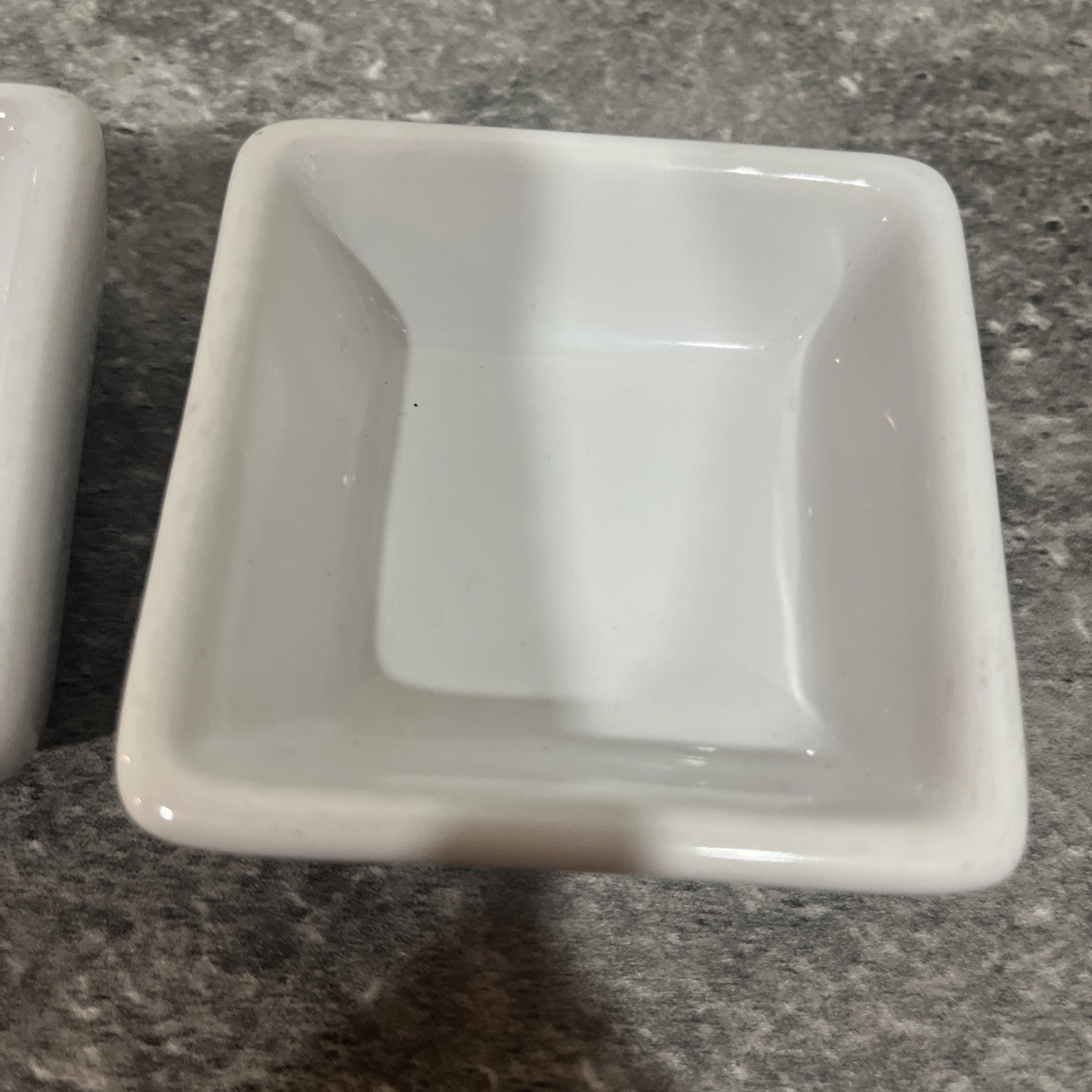 PAMPERED CHEF SIMPLE ADDITIONS PETITE SQUARES 1990 WHITE SET OF 2 - 2.5 INCH gallery