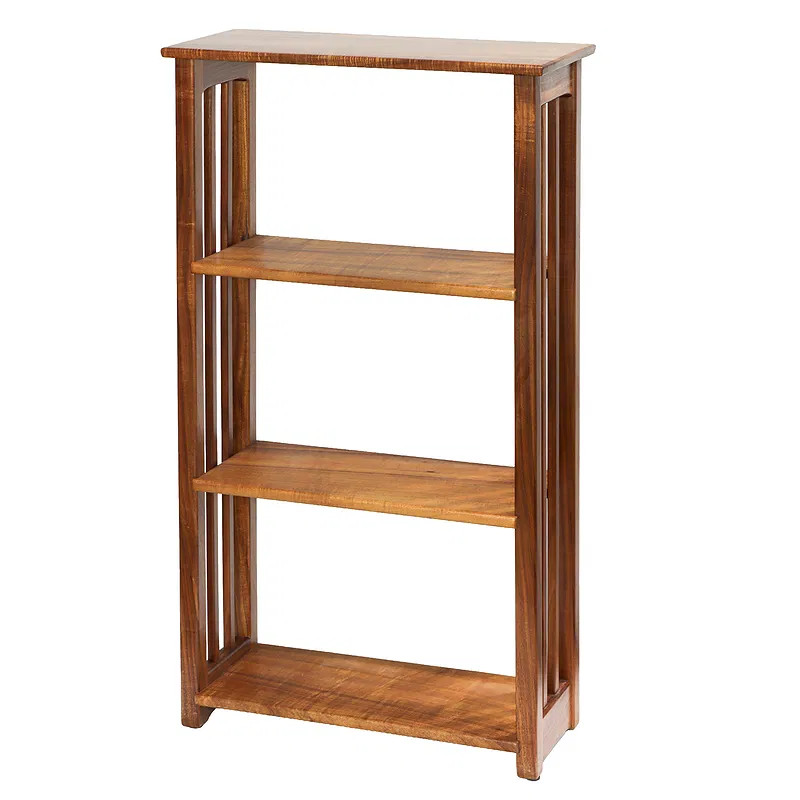 Tai Lake - Solid Curly Koa Wood Bookshelf Arts & Crafts Style - 47” x 27” x 12” gallery