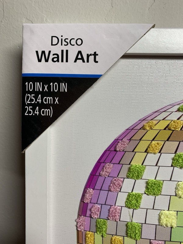 Mainstays Textured Framed Multicolor disco wall art 10"L x10"W Ready To Hang gallery