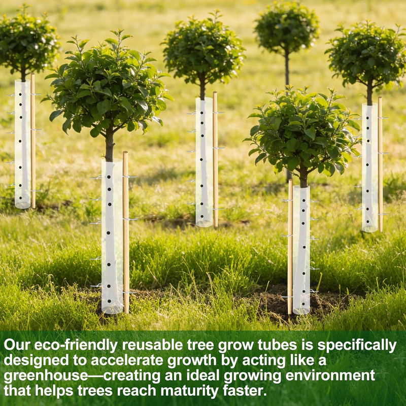 1 Roll Tree Grow Tubes for Sapling, 17"×192" Seedling Protectors Tubes Miracle T gallery