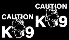 German Shepherd Caution K9 TWO 6″ White Vinyl Decals Car Truck Window Mailbox