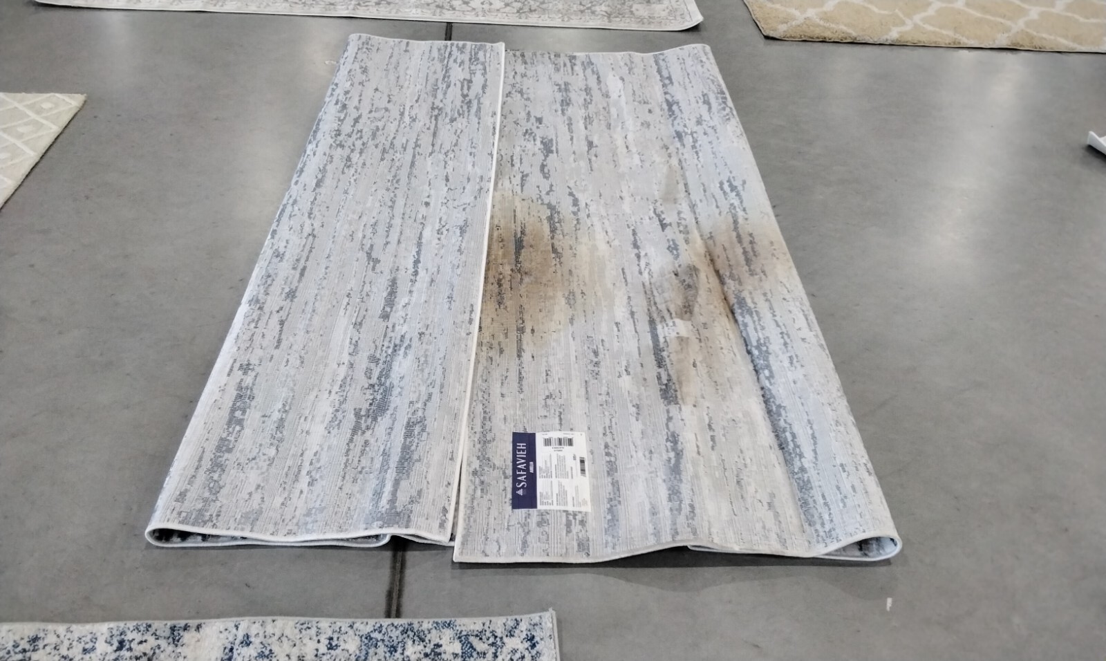 GREY / NAVY 8' X 10' Back Stain Rug, Reduced Price 1172724646 ALA768B-8 gallery