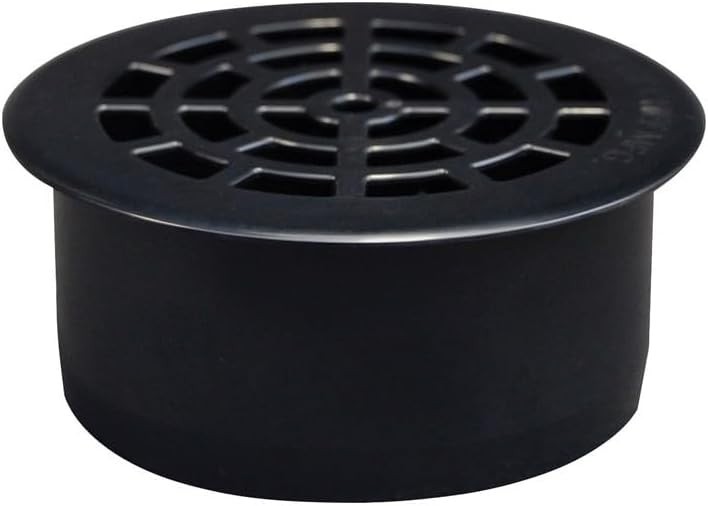 4 Inch ABS Snap-In Floor Drain Black Polished Modern Removable gallery