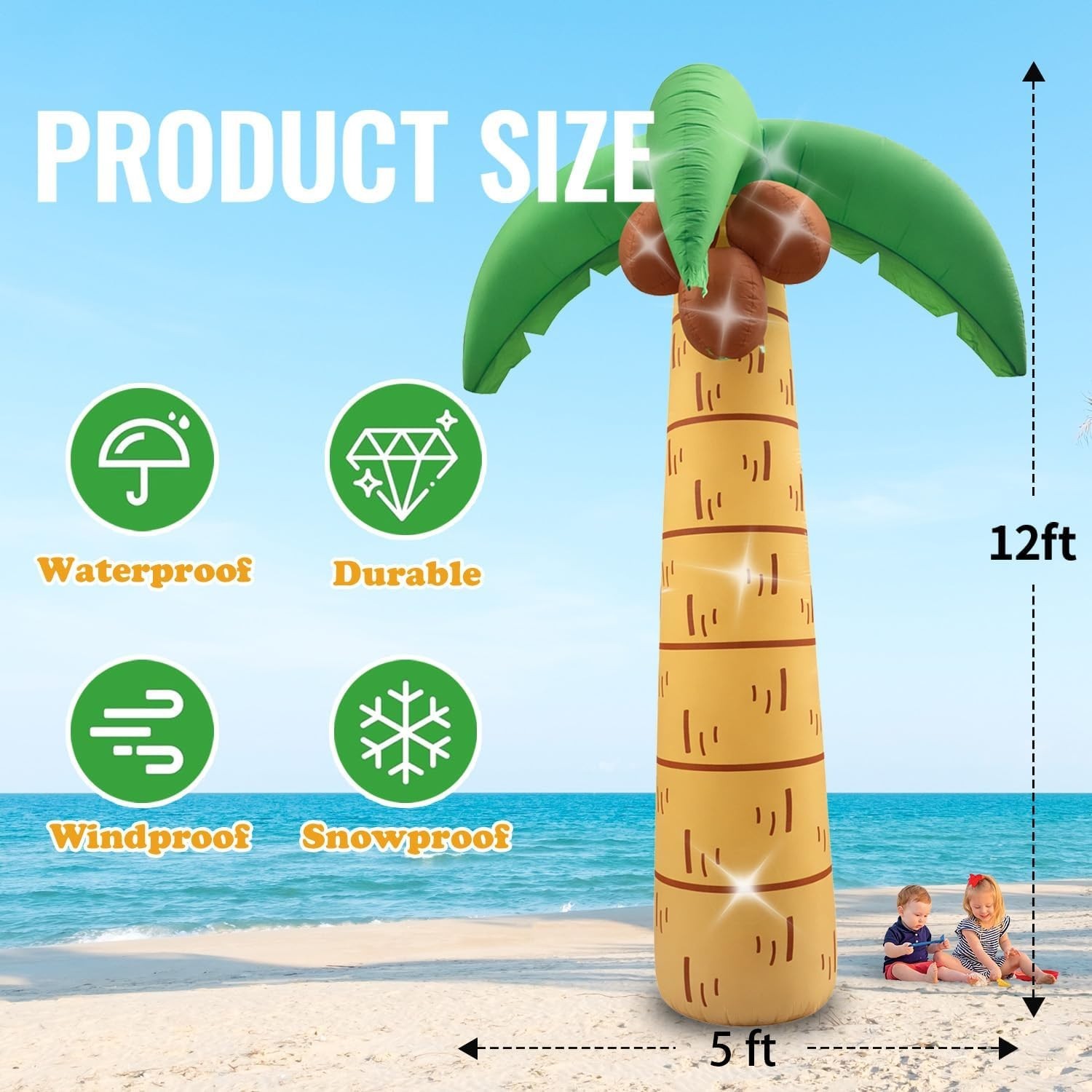 NEW 12FT Giant Summer Palm Tree Inflatable LED Yard Garden Porch Lawn Decor gallery