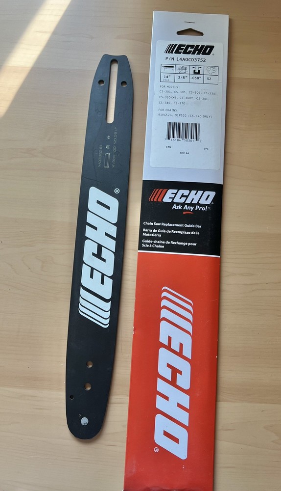 Echo 14A0CD3752 OEM Guide Bar 14" 3/8LP .050 52DL – New in Sealed Package