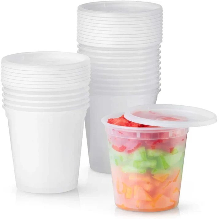 Extra Heavy Duty 240 Pack 32 oz Deli Food/Soup Plastic Containers w/ Lids 1 case gallery