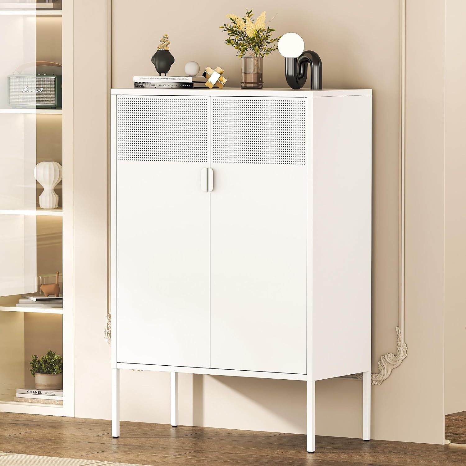 Cofar 47" Metal Storage Cabinet,Sideboard With 2 Adjustable Shelves For Office gallery