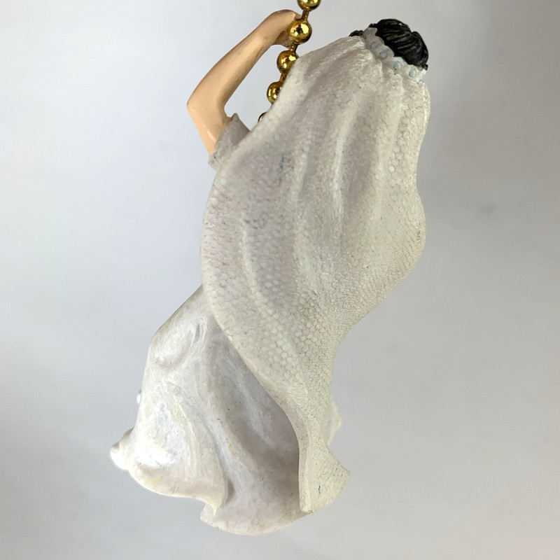 Bride Fan/Light Pull Chain Ornament Wedding Dress Ceiling Fan Pull Vintage Resin gallery