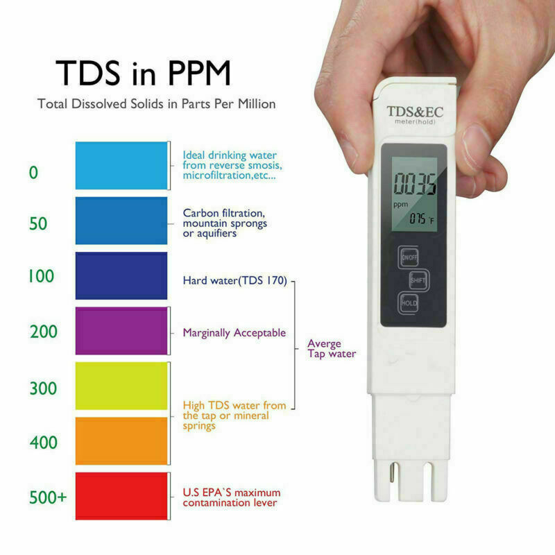 3 in 1 Digital TDS EC LCD Meter Water Quality Tester 0-9990 ppm Purity Filter gallery