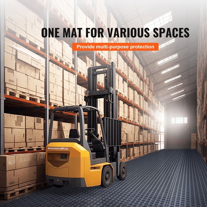 VEVOR 12x12" Garage Trac Interlocking Garage Flooring Mat Tiles 25 Pack Graphite gallery