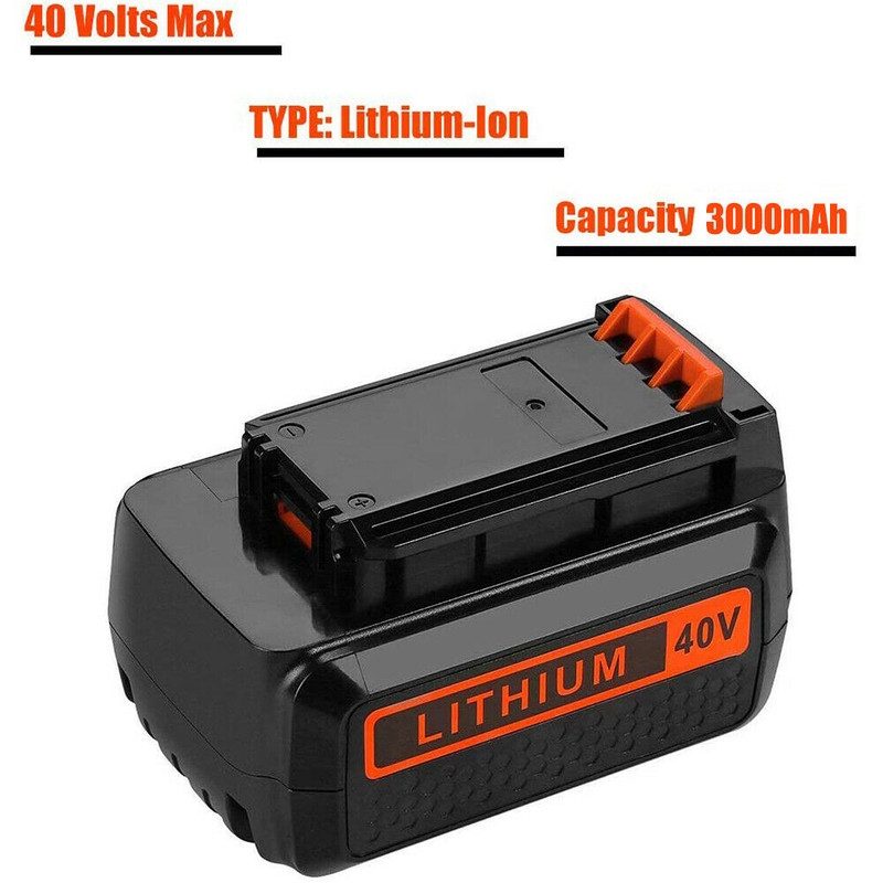 2PACK for Black and Decker 40V 4.0Ah Max Lithium Battery LBX2040 LBXR36 LSW36 US gallery