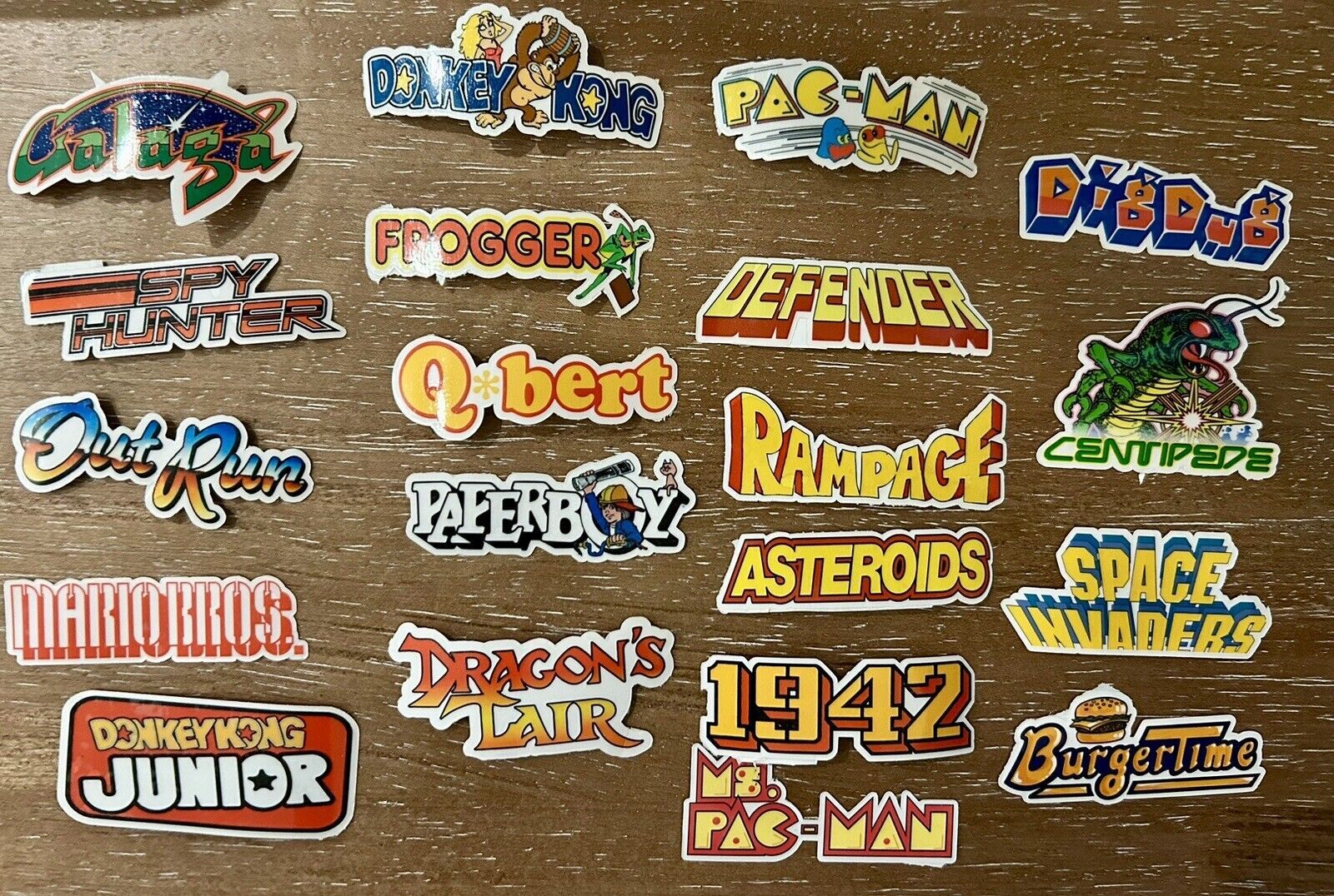 20 Classic Arcade Logo Stickers - White, Clear or Holographic - Vinyl gallery