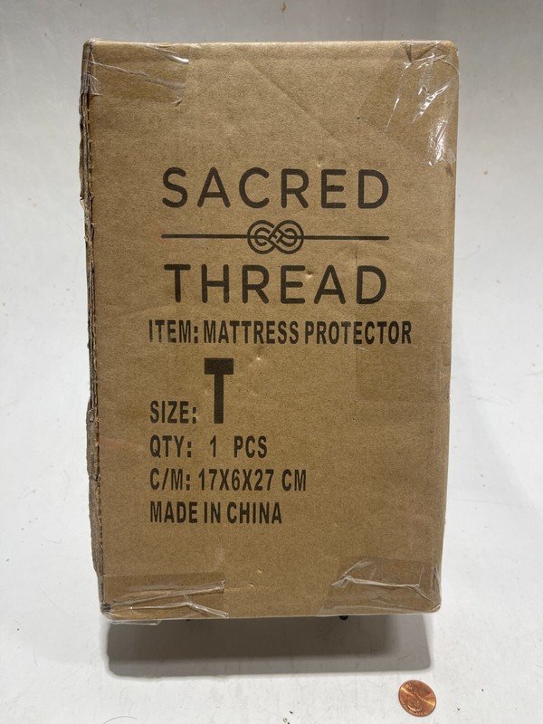 Waterproof Mattress Protector Fitted Elastic W/ Deep Pockets Sacred Thread Twin gallery