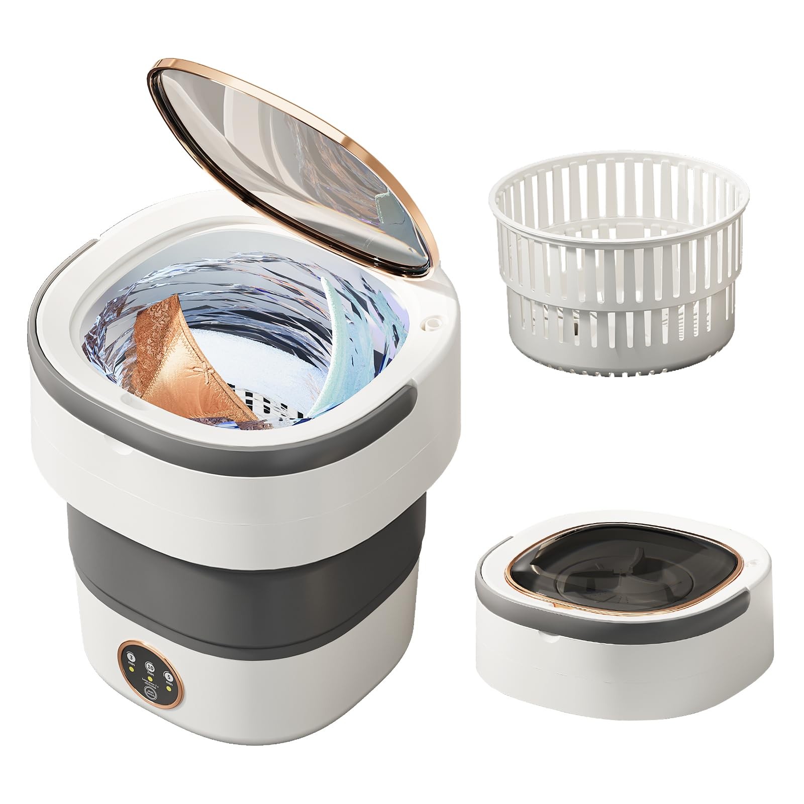 Portable Washing Machine 20L —Small Foldable Washer with Spin Basket, 3 Mode ... gallery