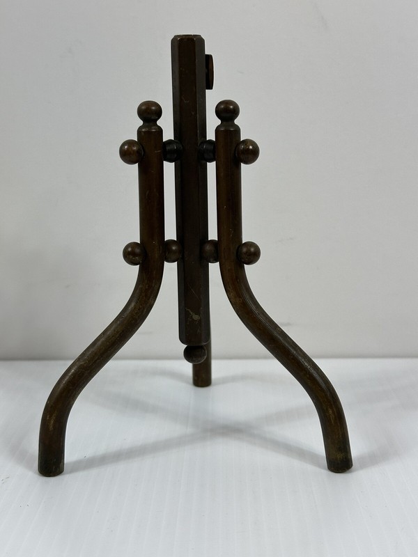 Antique Victorian Solid Brass Desktop Flagpole Stand 6 1/5” Tall Unique Desk Acc gallery