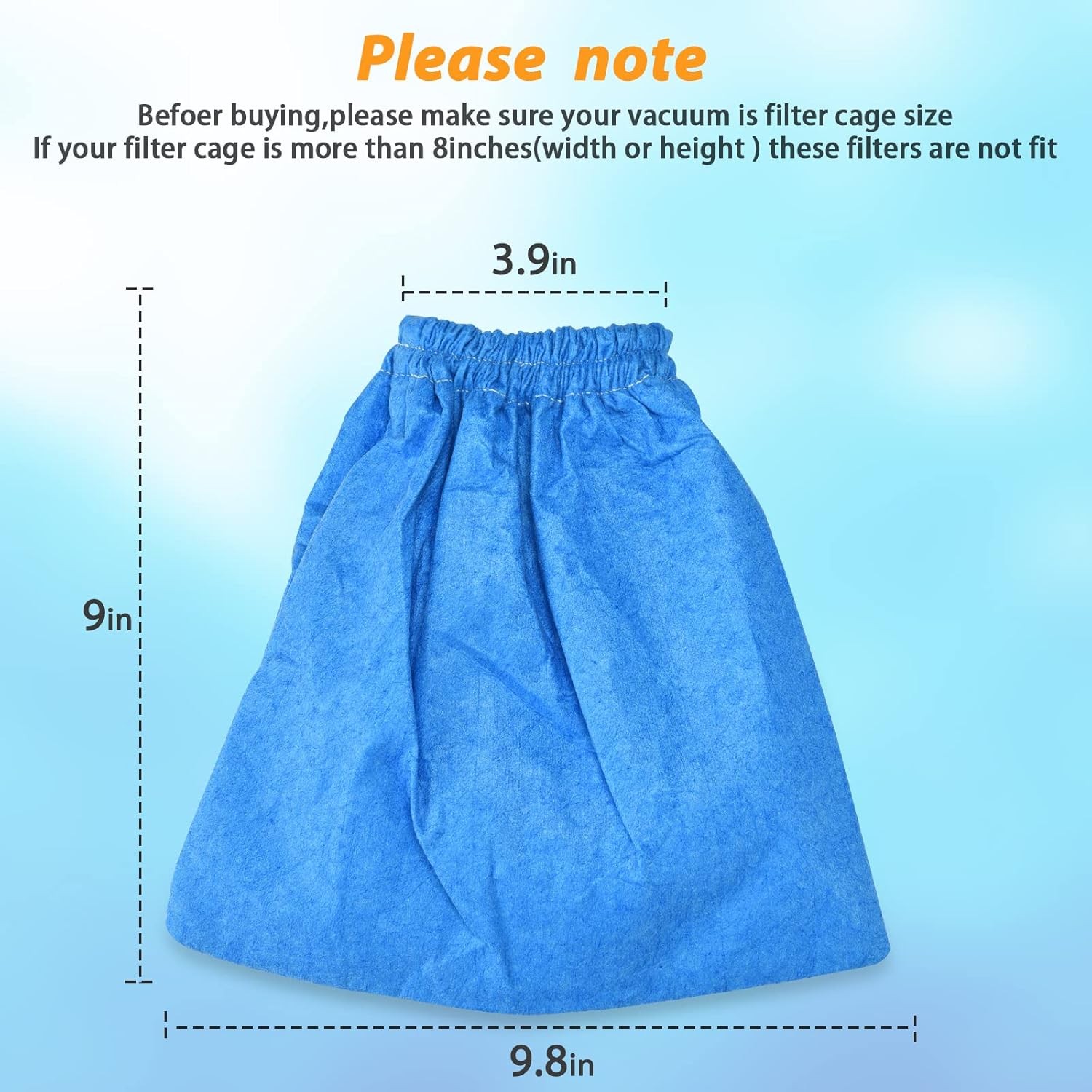 3 Pcs Cloth Filter Bag for Armor All AA256 AA255 2.5 Gallon Shop VAC Microlined gallery