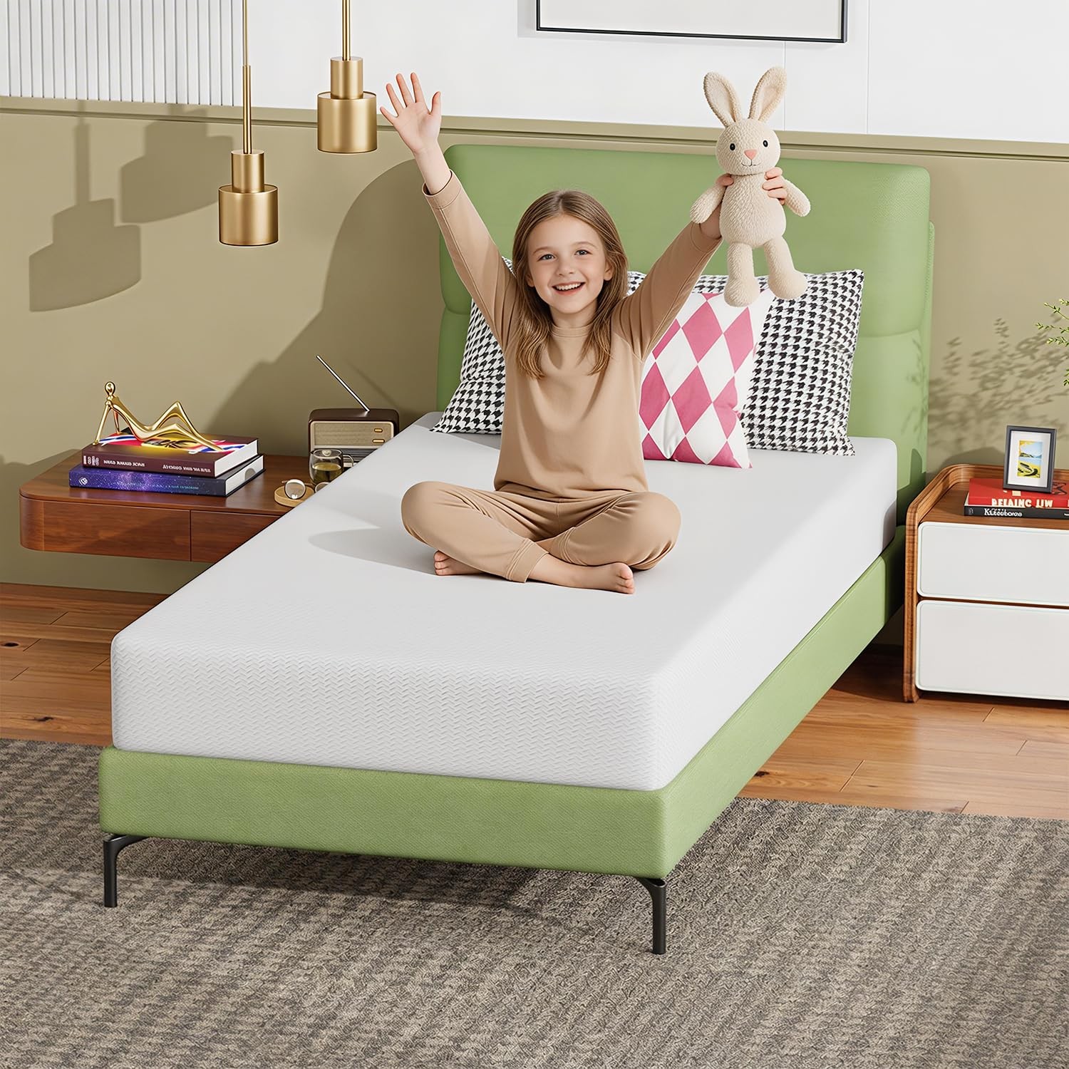 FDW 8 Inch Twin Mattress, Base Foam, Medium Firm Support, Breathable & Comfor... gallery