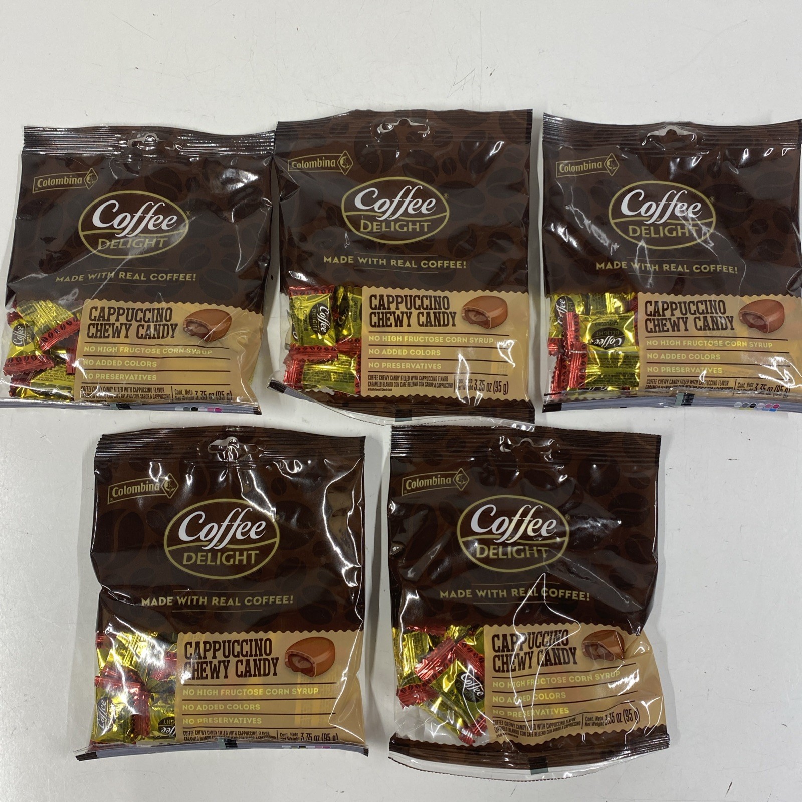 LOT x5 COLOMBINA Coffee Delight Cappuccino Chewy Candy Hard 3.35 Oz BB 9/26 gallery