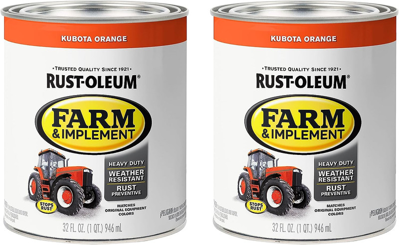 280159-2PK Farm & Implement Enamel Paint, Quart, Kubota Orange, 32 Fl Oz (Pack o gallery