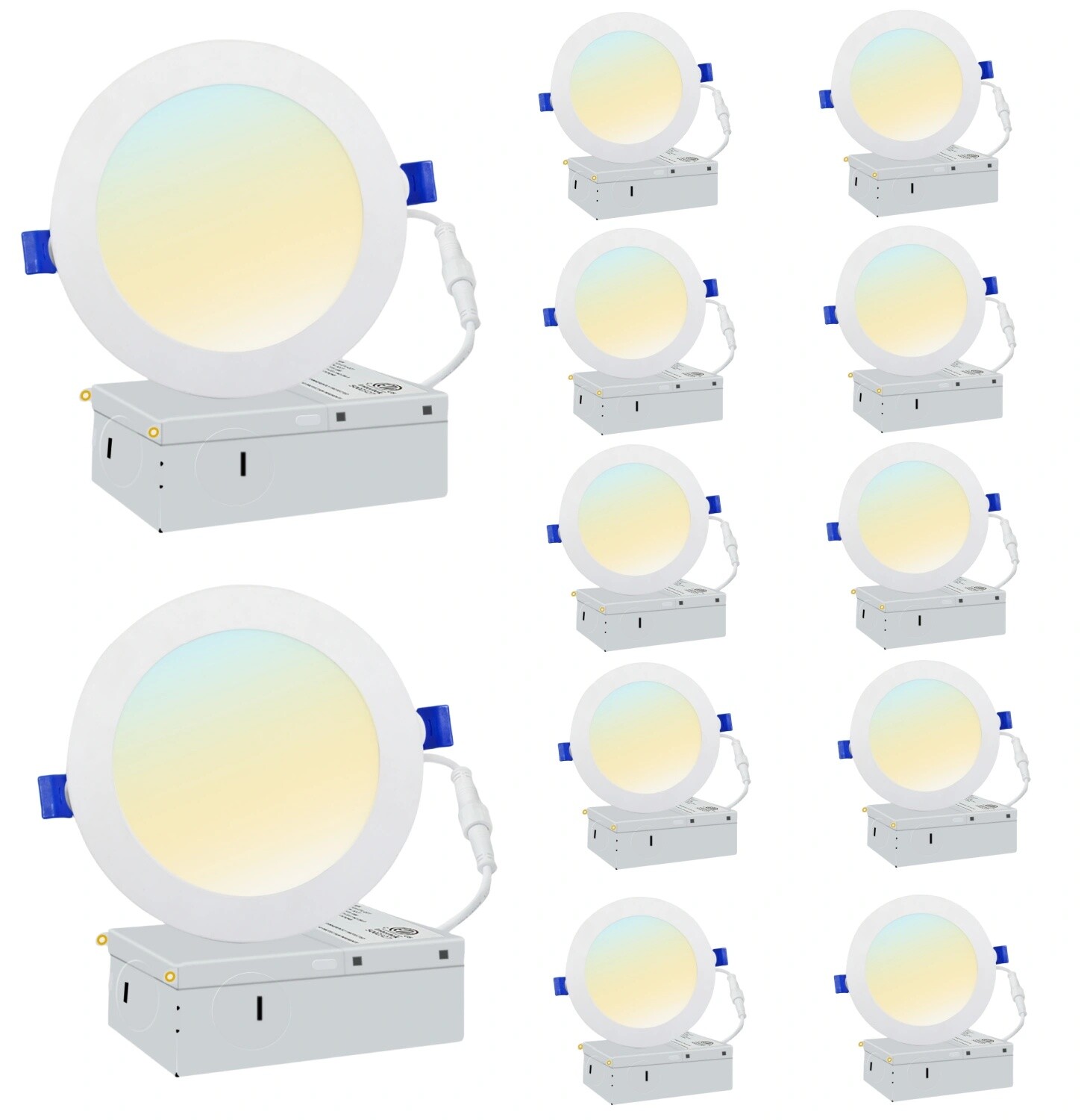 6 12 24 48 Pack 6" Inch Ultra Thin LED Recessed Ceiling Lights with Junction Box gallery