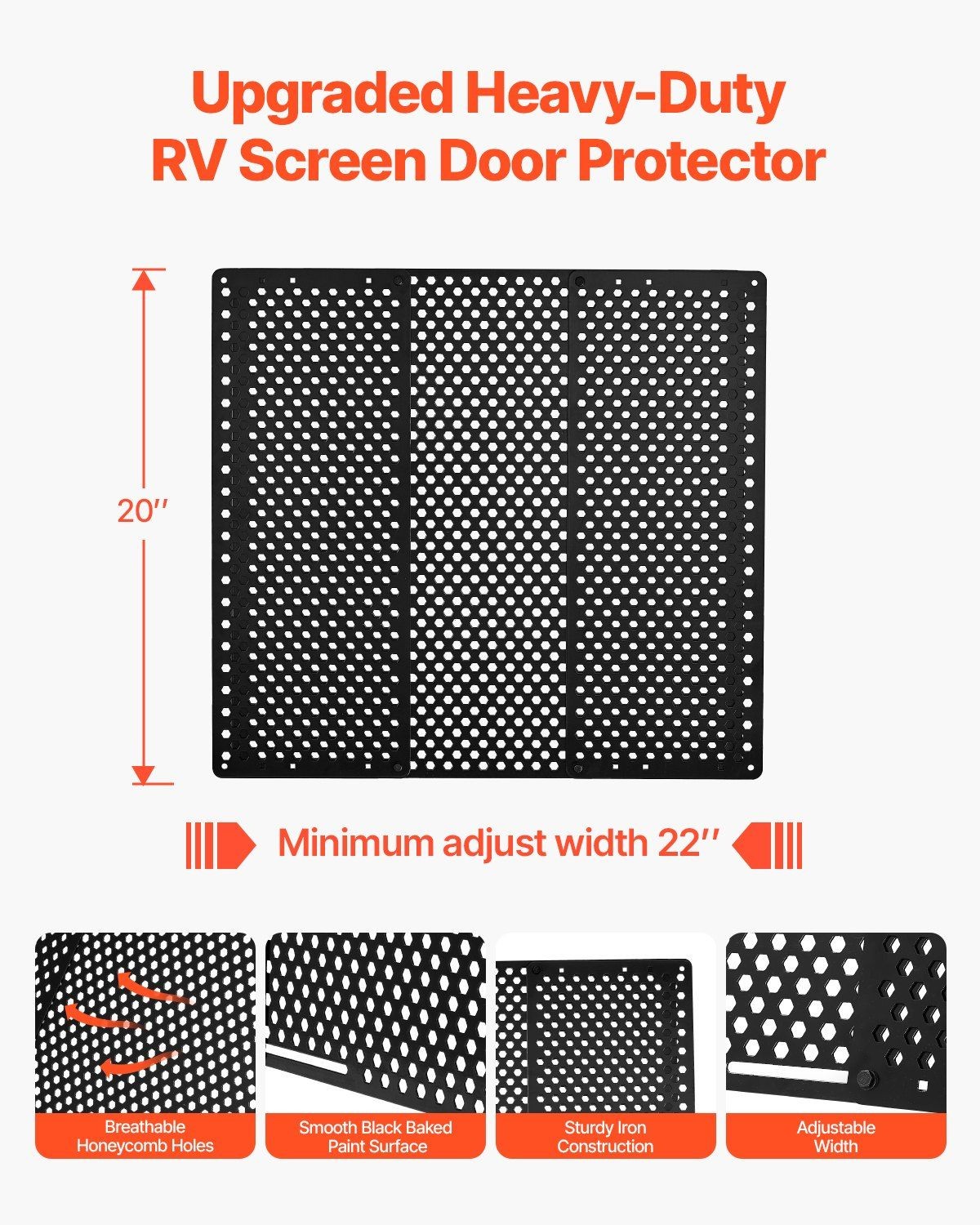 Pet-Safe RV Screen Door Protector, Adjustable Width, Reinforced Iron Honeycomb gallery