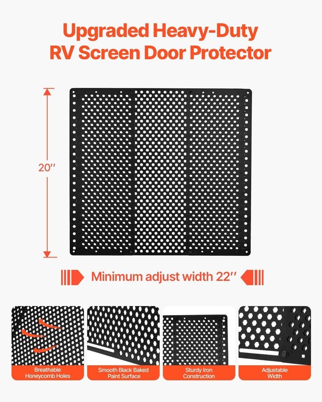 Pet-Safe RV Screen Door Protector, Adjustable Width, Reinforced Iron Honeycomb gallery