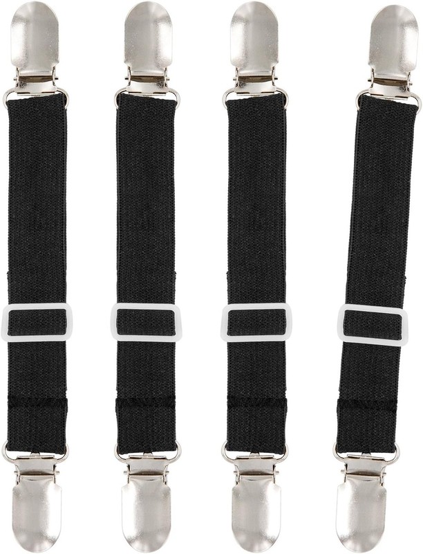 4Pcs Adjustable Bed Sheet Fasteners Suspenders, Elastic Sheet Band Straps gallery