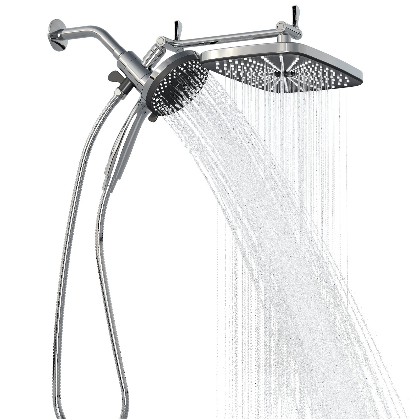 12 Inch Rain Shower Head with Handheld Spray 8 Modes High Pressure Shower Combo gallery